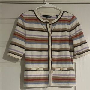 Veronica Beard Multicolor Striped Cardigan